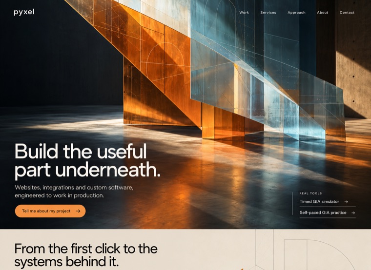 Cinematic concept preview, an abstract blue-lit translucent structure over a dark background